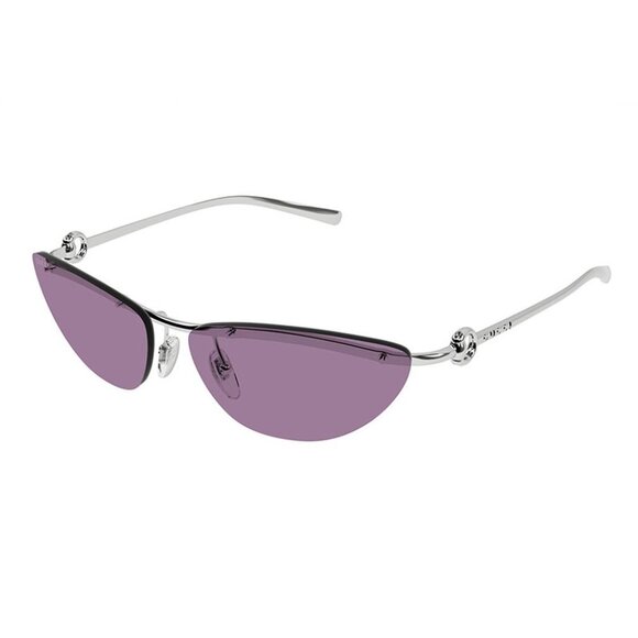 NEW GUCCI SUNGLASSES GUCCI GG1701S 003 SILVER/VIOLET EYEWEAR - Picture 1 of 4